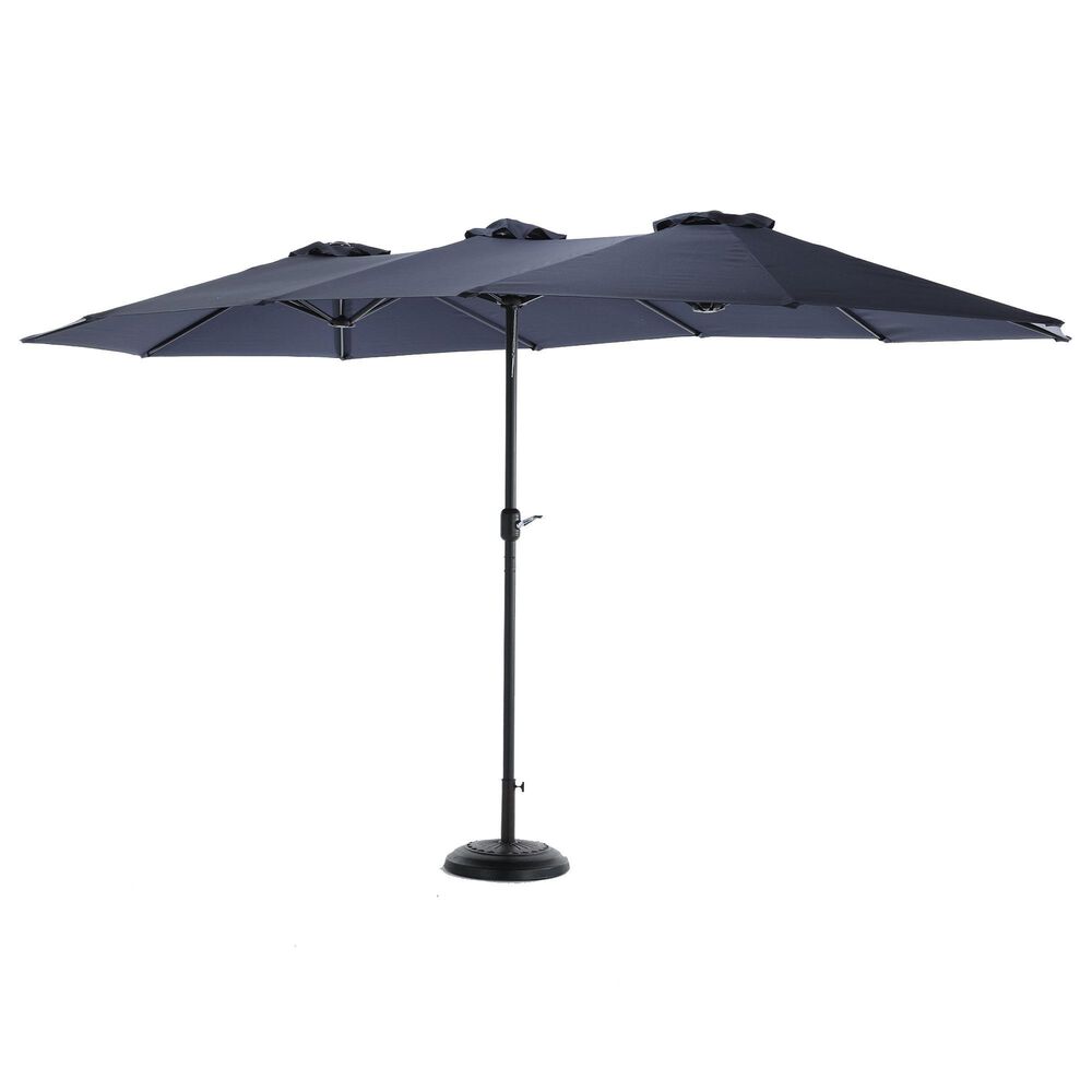 Hearth and Haven 14.8" Double Sided Outdoor Umbrella without Base in Navy Blue, , large