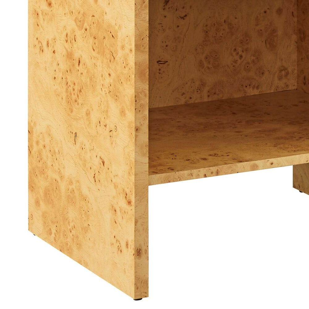 Modway Hudson 1 Drawer Burl Wood Nightstand With Shelf in Natural, , large