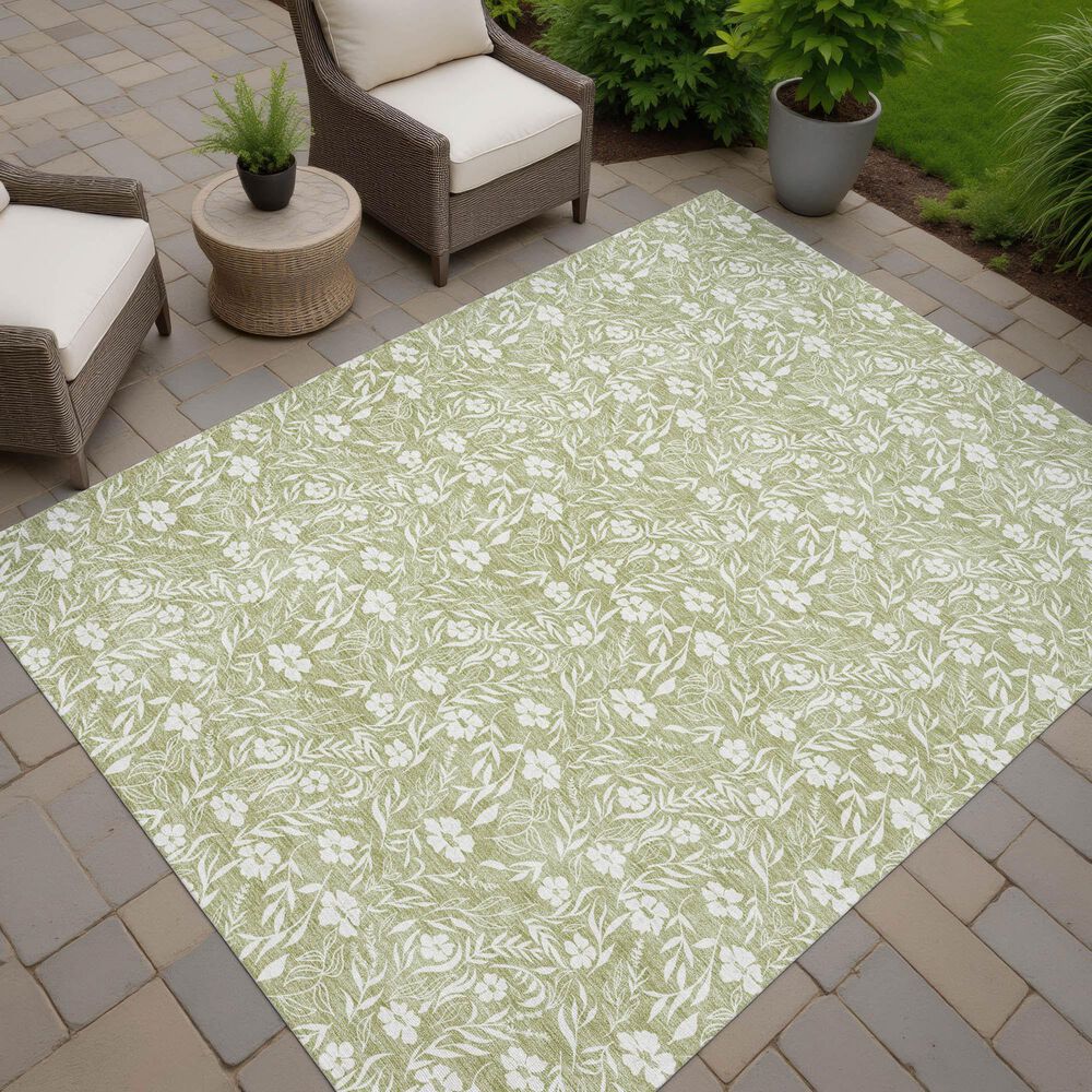 Dalyn Rug Company Soft Essentials Floral Aloe 8' x 10' Indoor/Outdoor Area Rug, , large