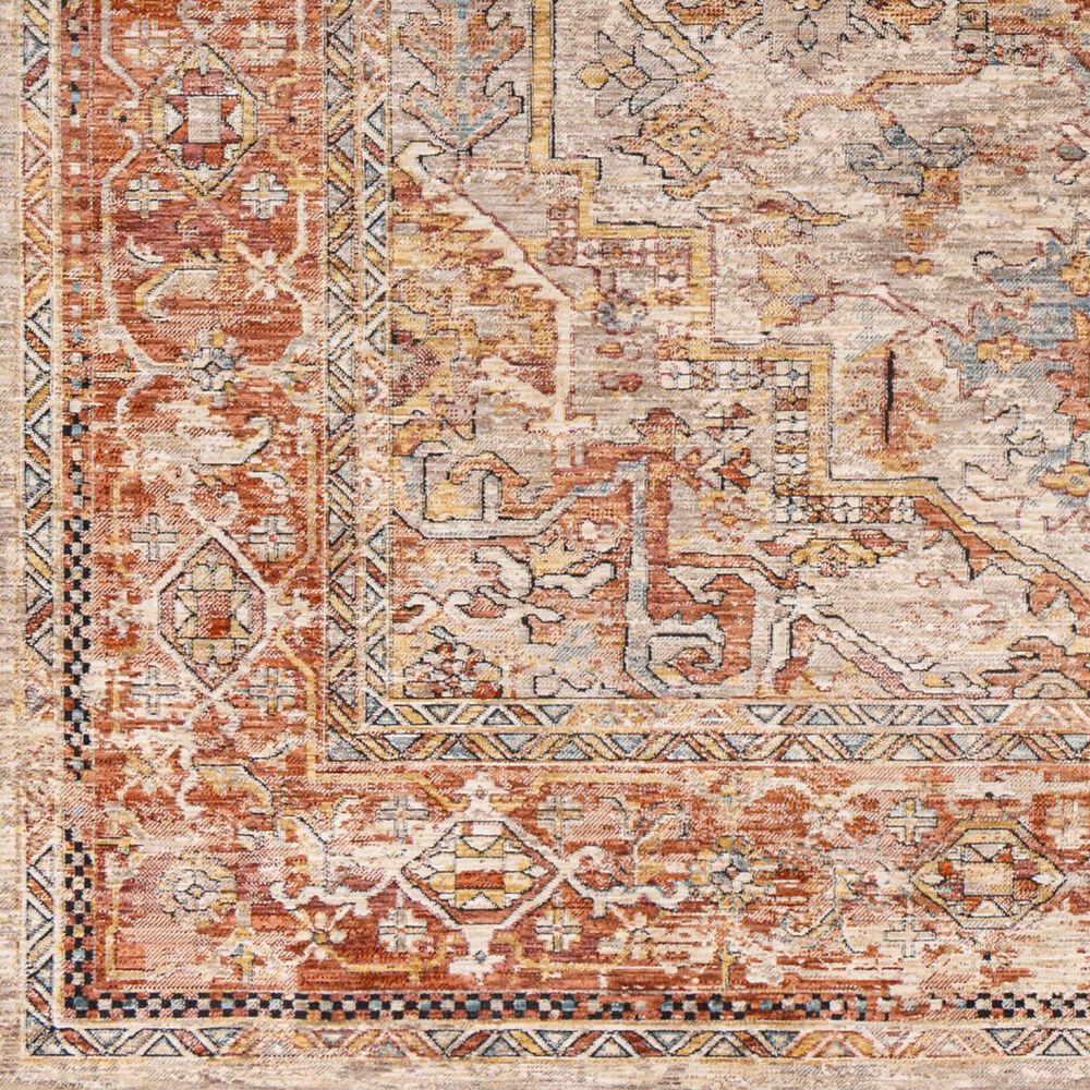 Surya Aspendos APS-2320 9&#39; x 12&#39;2&quot; Rust, Teal, Mustard, Black, Medium Gray, Charcoal and Light Beige Area Rug, , large