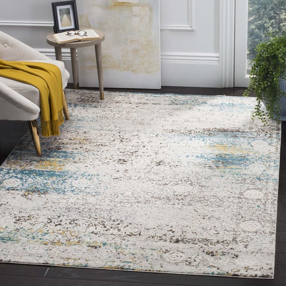 Safavieh Aria 4&#39; x 6&#39; Blue and Creme Area Rug, , large