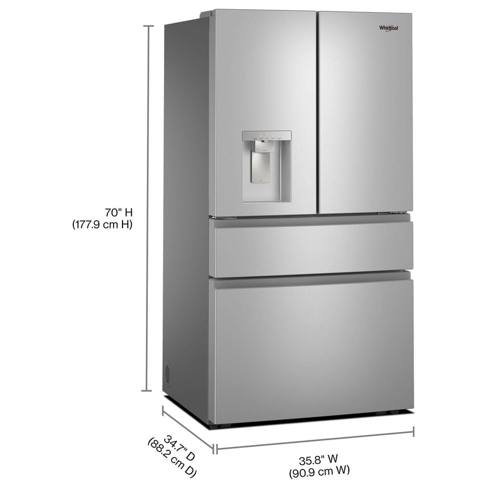 Whirlpool WRMF3536 29 Cu. Ft. French Door Refrigerator in Fingerprint-Resistant Stainless Steel, , large