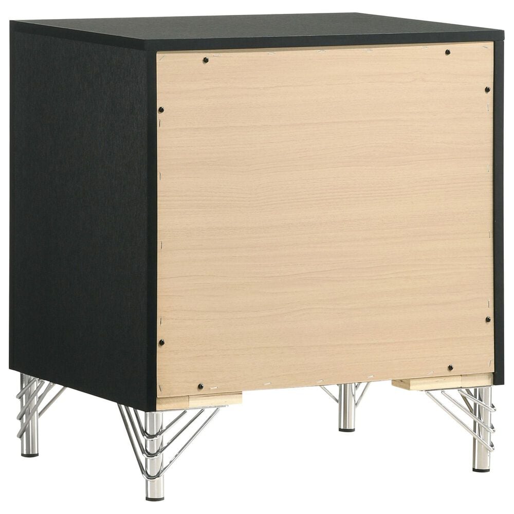 Coaster Lucia 2-Drawer Nightstand in Black and Chrome, , large