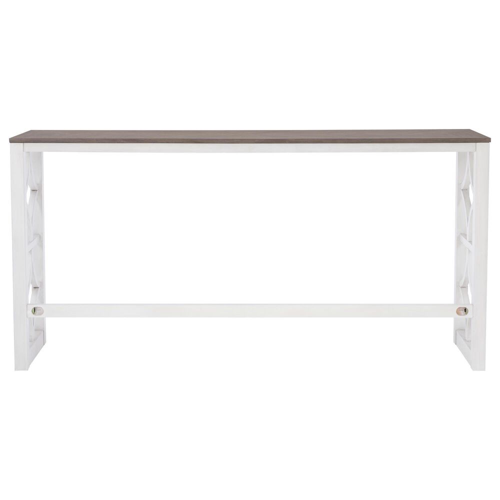 Linon Home Decor Westlee 5-Piece Rectangular Nesting Consoles and Stool Set in White and Light Brown, , large