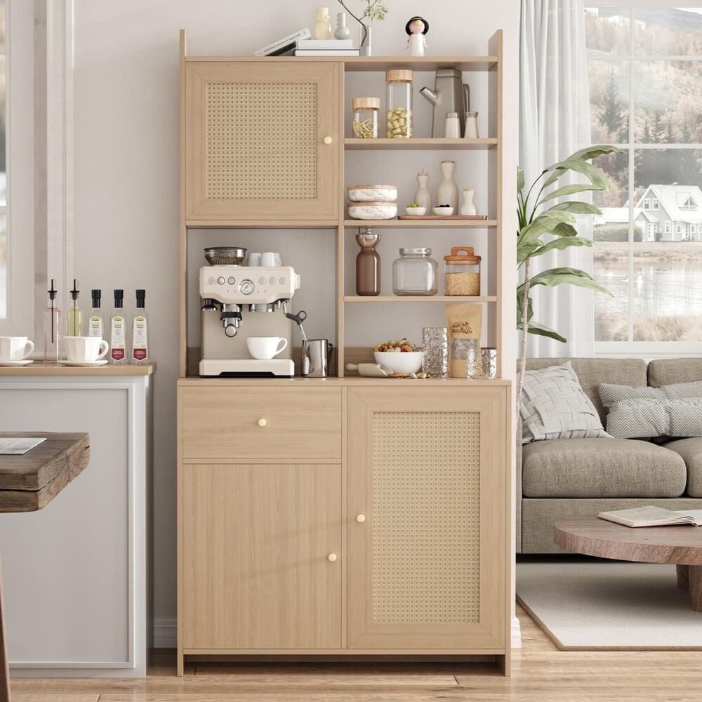 GARVEE 71" Kitchen Pantry Cabinet in Natural, , large