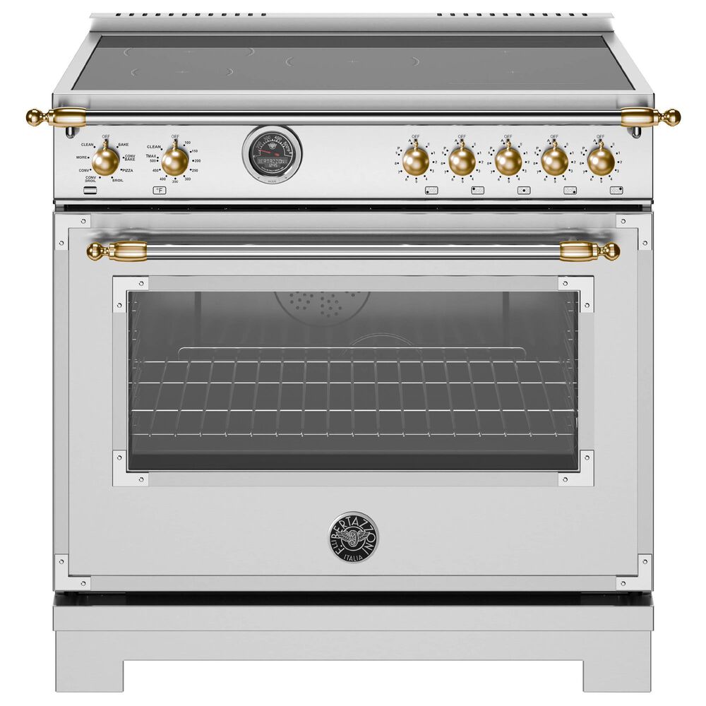 Bertazzoni Heritage Series 36" Induction Range with 5 Heating Zones in Stainless Steel and Gold, , large