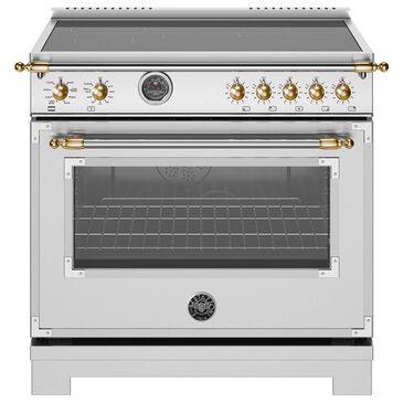 Bertazzoni Heritage Series 36" Induction Range with 5 Heating Zones in Stainless Steel and Gold, , large