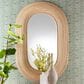 bali & pari Drucilla Rattan Oval Accent Wall Mirror in Natural Brown, , large