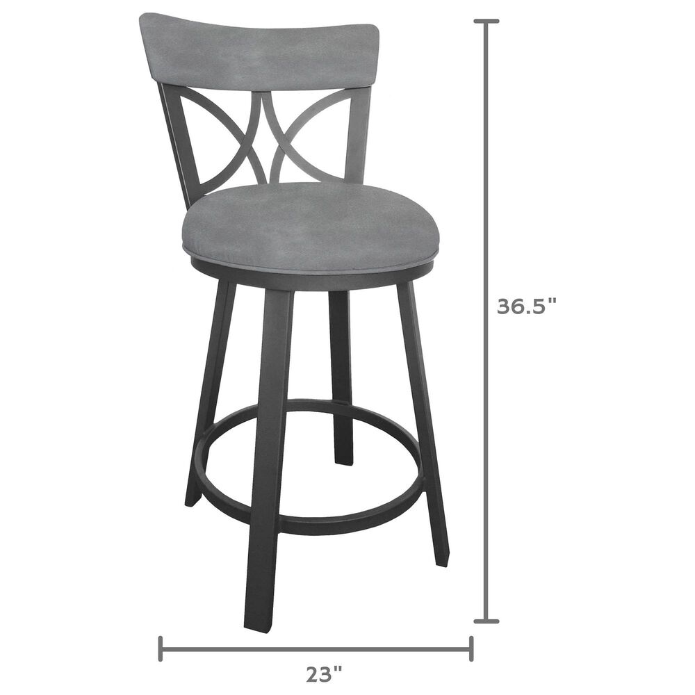 Delaware Dining Bradley 26&quot; Swivel Barstool in Flintrock Grey/Grey, , large