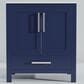 Lexora Home Jacques 30" Single Bathroom Vanity in Navy Blue with 2 cm White Cultured Marble Top and Rectangular Sink, , large