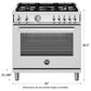 Bertazzoni Professional 5.9 Cu.Ft. Dual Fuel Range with Convection Oven and Soft-Motion Oven Door in Stainless Steel, , large