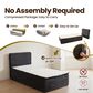 HOMLUX Plush Twin Mattress with Grey Headboard, , large