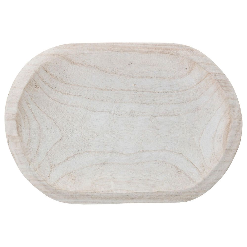Creative Coop Hand-Carved Wood Bowl in Whitewashed, , large