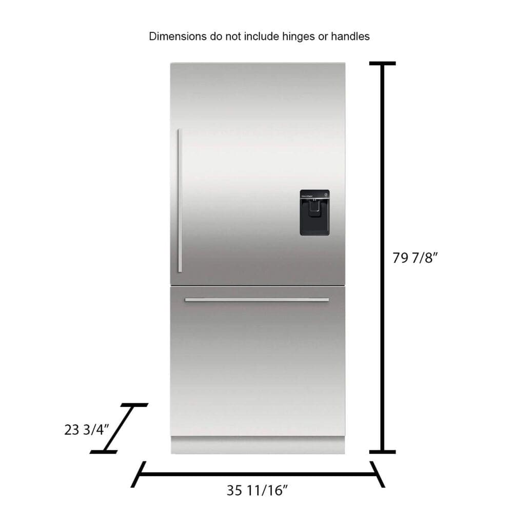 Fisher &amp; Paykel 16.8 Cu. Ft. Integrated 36" Bottom Freezer Refrigerator in Stainless Steel, , large