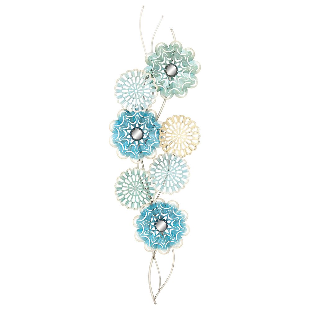Maple and Jade Eclectic Metal Wall Decor in Blue, , large