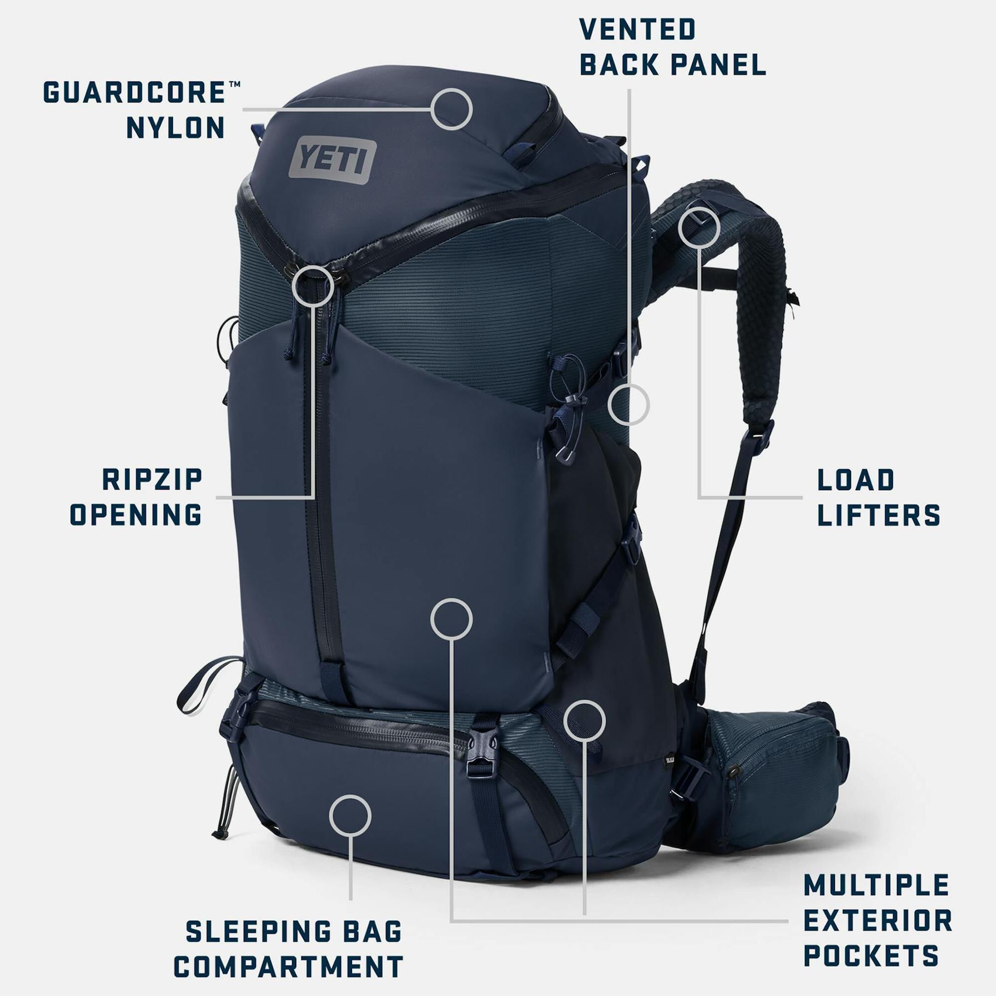 YETI Skala 50L Men's Hiking Backpack in Classic Navy - L/XL