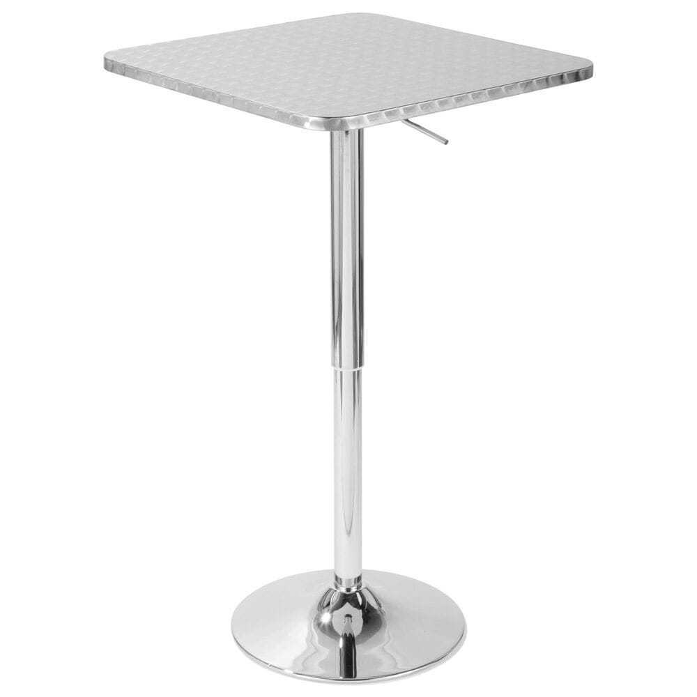 LumiSource Bistro-Ale 3-Piece Bar Set with Black Cushion in Silver and Chrome, , large