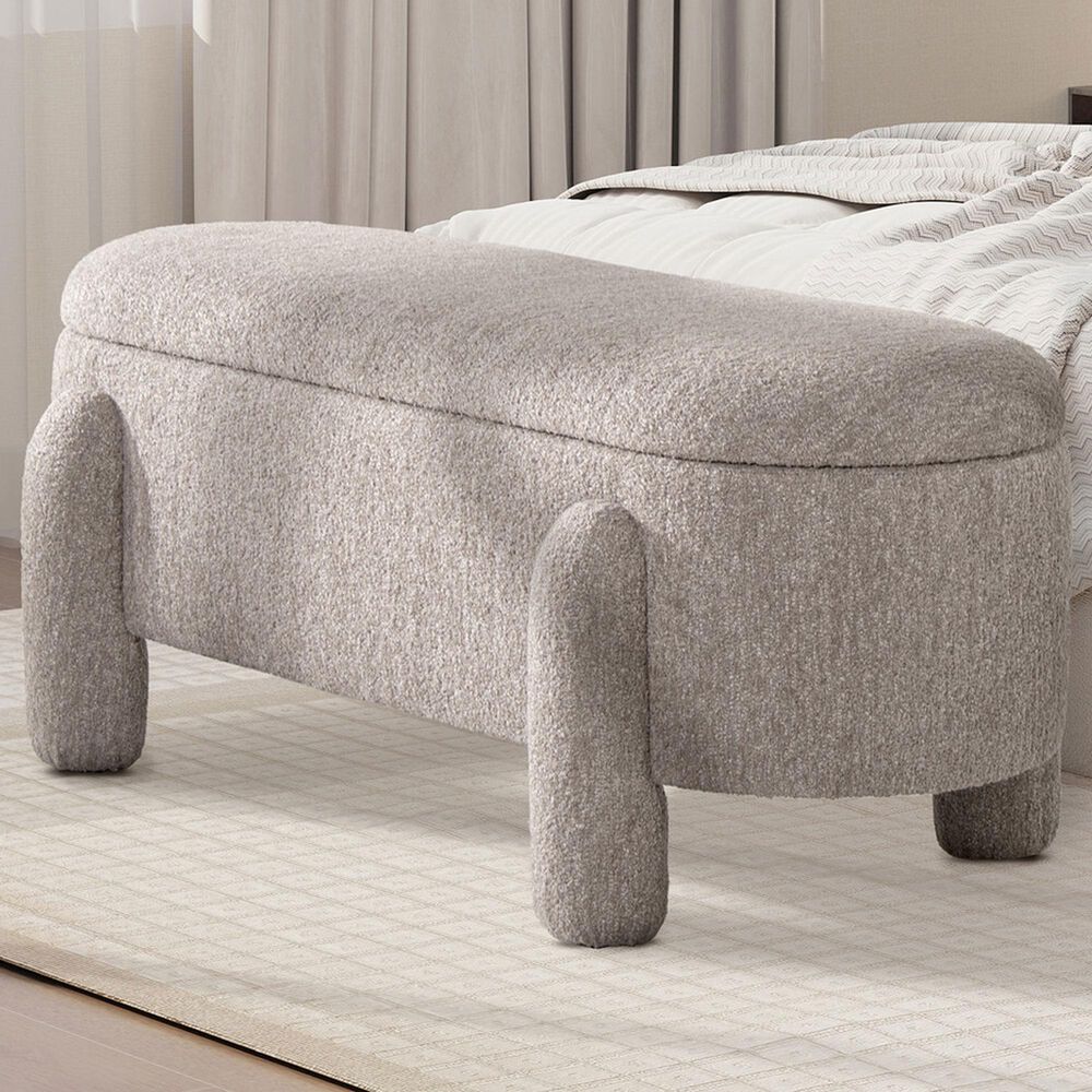 Jennifer Taylor Home Hugo Storage Bench in Speckled Beige, , large