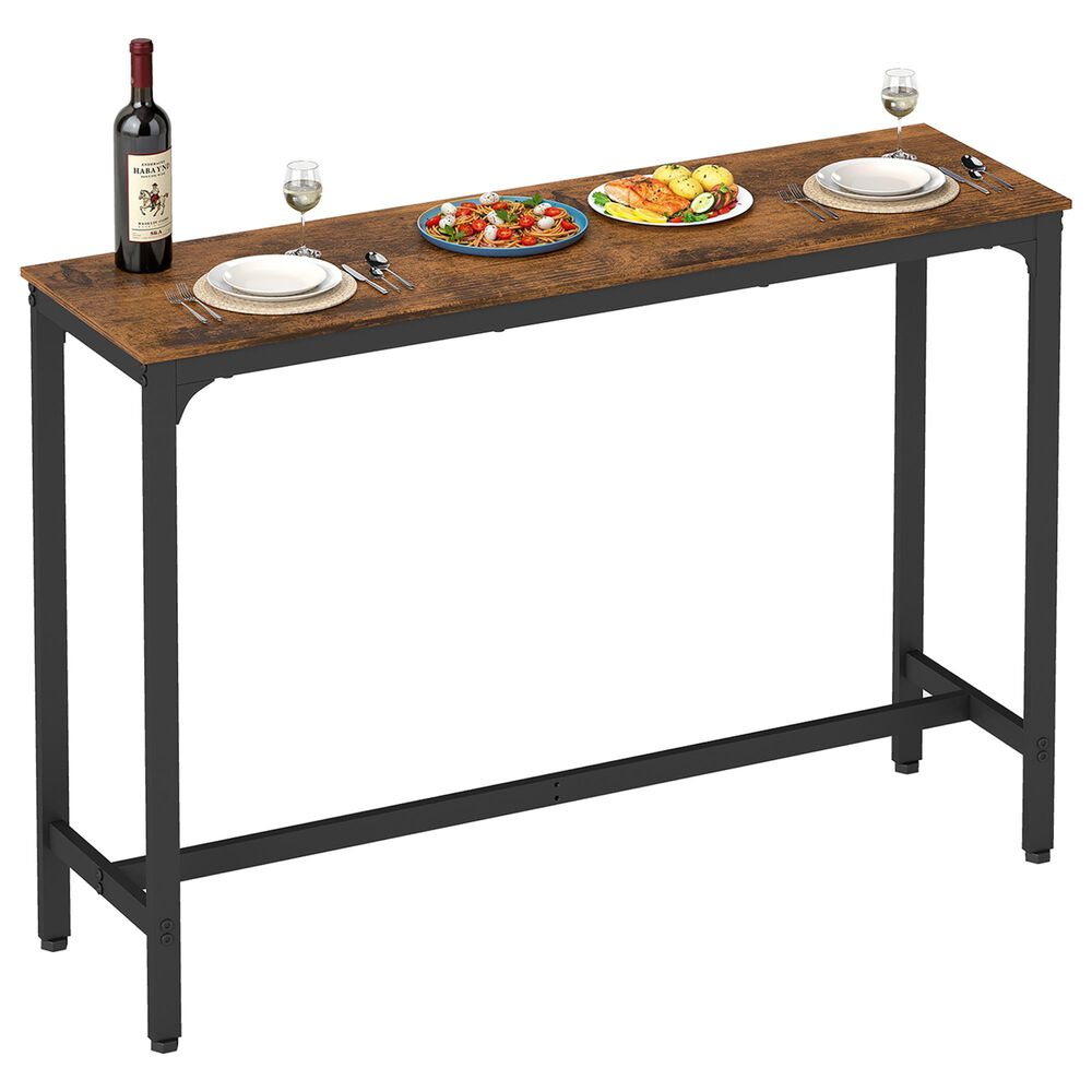 FDW 55" Bar Height Pub Table in Brown and Black, , large