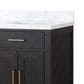 Lexora Home Abbey 60" Double Bathroom Vanity in Black Oak with 2 cm White Carrara Marble Top and Rectangular Sinks, , large