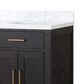 Lexora Home Abbey 60" Double Bathroom Vanity in Black Oak with 2 cm White Carrara Marble Top and Rectangular Sinks, , large
