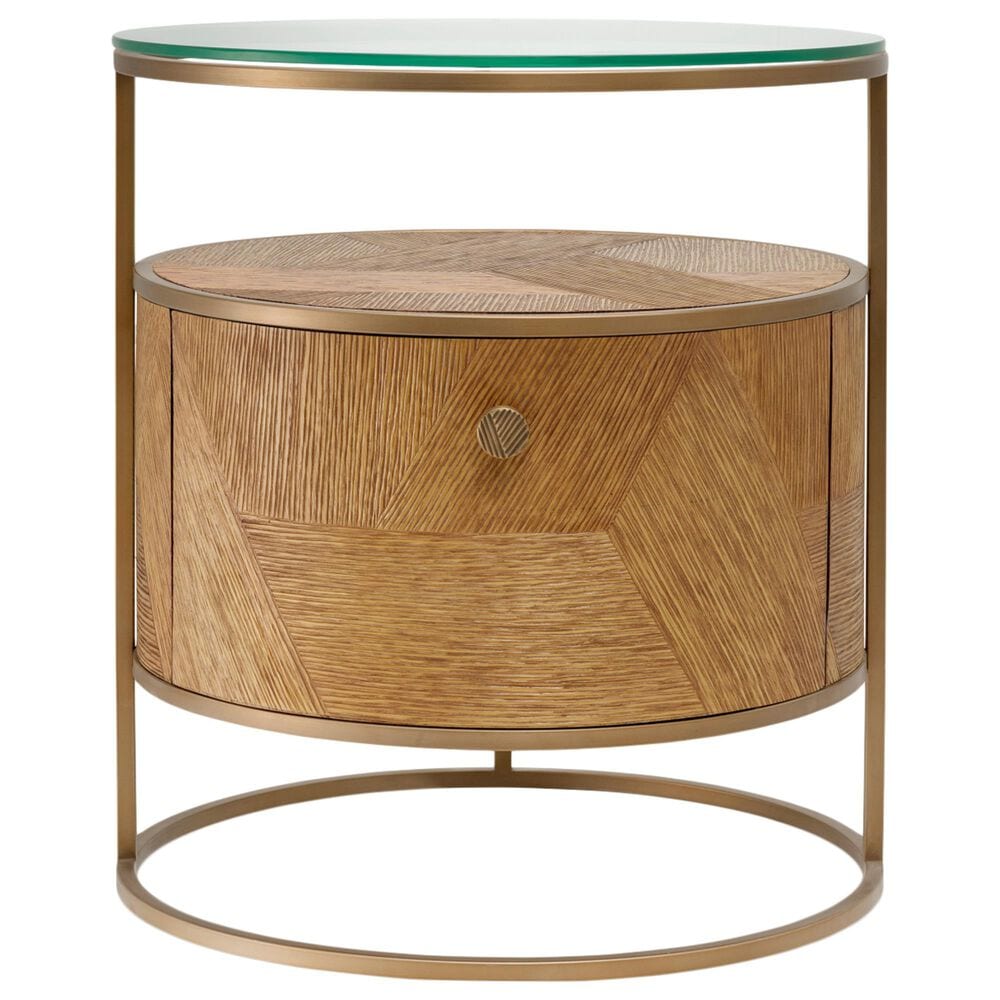 Eichholtz Velutto 1 Drawer Nightstand in Caramel and Brushed Brass, , large
