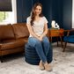 Jaxx Paran Round Ottoman in Mondo Navy, , large