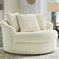 Ashley Lindyn Oversized Swivel Accent Chair in Ivory, , large