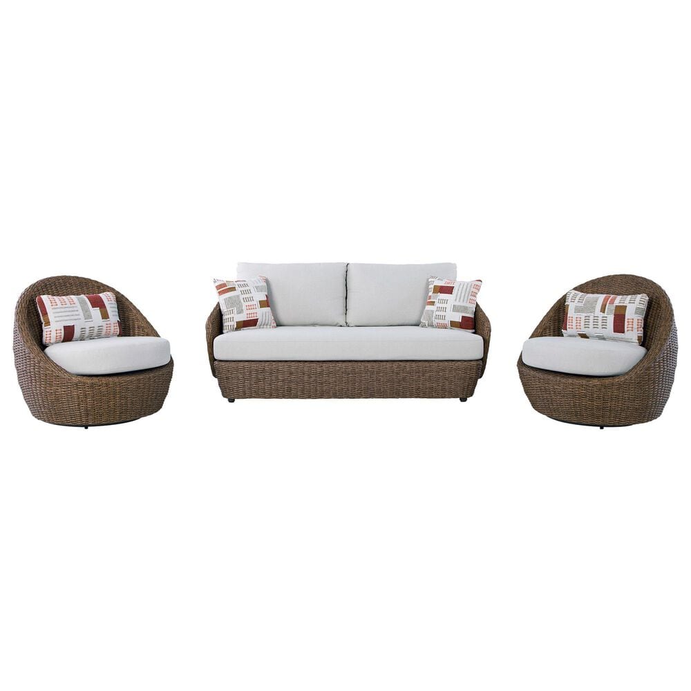 Ashley Double Point 3-Piece Patio Conversation Set in Beige, , large