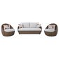 Ashley Double Point 3-Piece Patio Conversation Set in Beige, , large