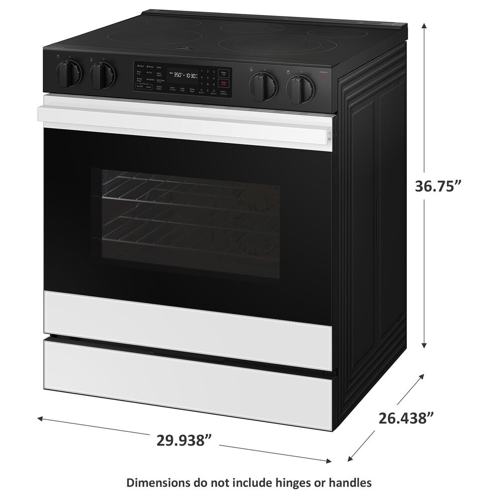 Samsung Bespoke Bespoke 6.3 Cu. Ft. Smart Slide-In Electric Smart Range with ADA Compliant in White Glass, , large
