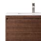 James Martin Vanities Mantova 35.4" Single Vanity in Mid-Century Walnut and Matte Black with 3 cm Glossy White Composite Stone Top and Rectangular Sink, , large