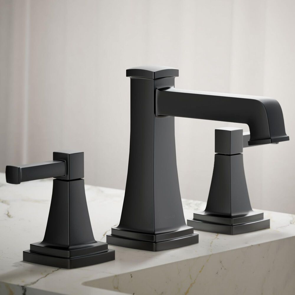 Kohler Riff Widespread Bathroom Sink Faucet in Matte Black, , large