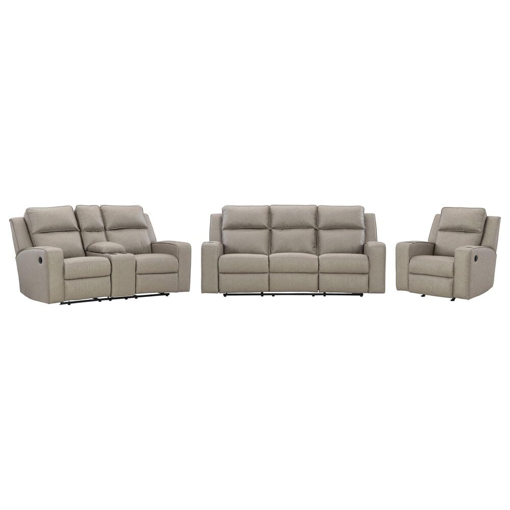 Ashley Lavenhorne 3-Piece Manual Reclining Living Room Set in Pebble, , large