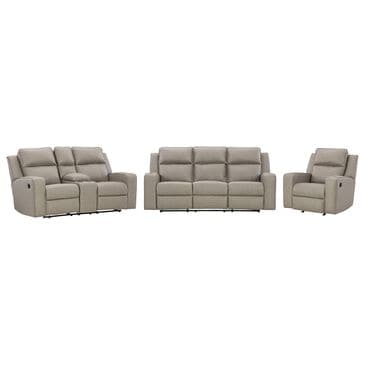 Ashley Lavenhorne 3-Piece Manual Reclining Living Room Set in Pebble, , large