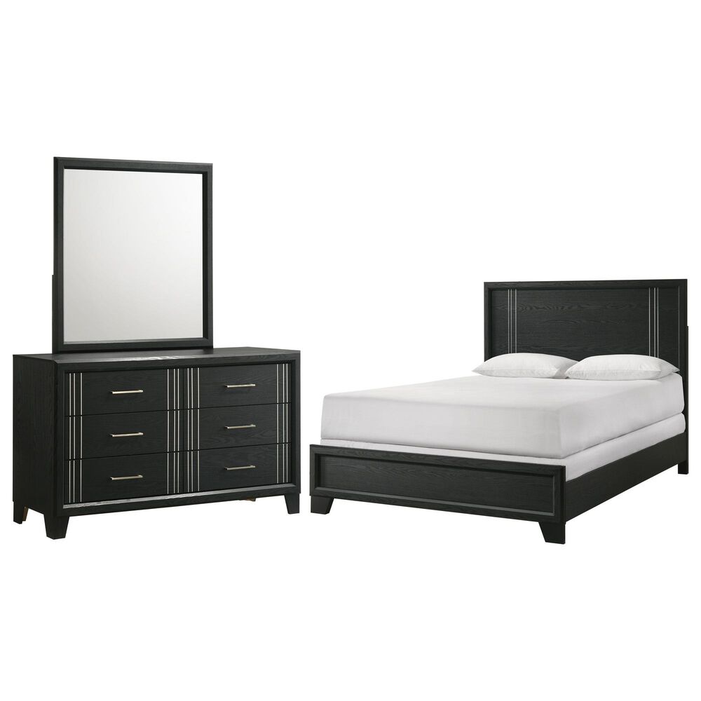 Crown Mark Charlie 3-Piece Full Panel Bedroom Set in Charcoal, , large