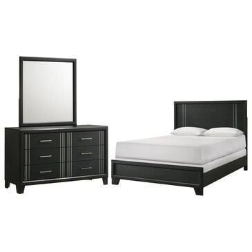 Crown Mark Charlie 3-Piece Full Panel Bedroom Set in Charcoal, , large