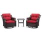 Sunwell Garden 3-Piece Patio Swivel Glider Set with 19.7" Side Table in Red, , large