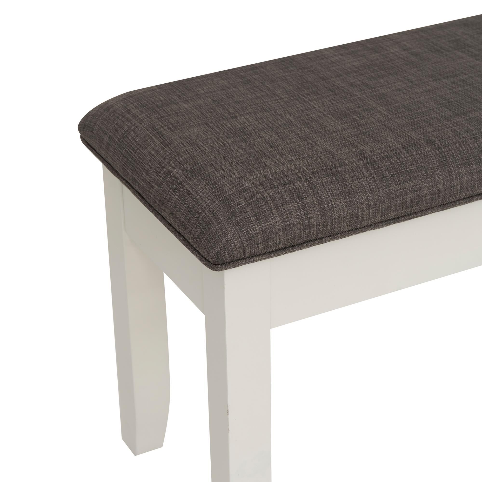 Linon Home Decor Jane Storage Bench with Taupe Cushion in Vanilla