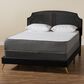 Baxton Studio Oxley Queen Panel Upholstered Bed in Gold, , large