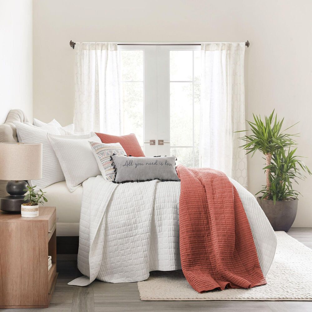 Levtex Mills Waffle 2-Piece Twin Quilt Set in Adobe, , large