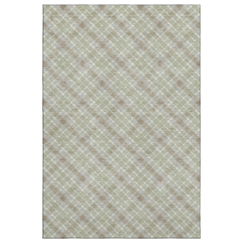 Dalyn Rug Company Soft Essentials Plaid Celery 10" x 14" Indoor/Outdoor Area Rug, , large