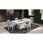 Global Furniture USA Monoco Pedestal Dining Table and 4 Dining Chairs in White, , large