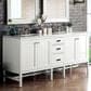 James Martin Vanities Addison 72" Double Bathroom Vanity in Glossy White with 3 cm Carrara White Marble Top and Rectangular Sinks, , large