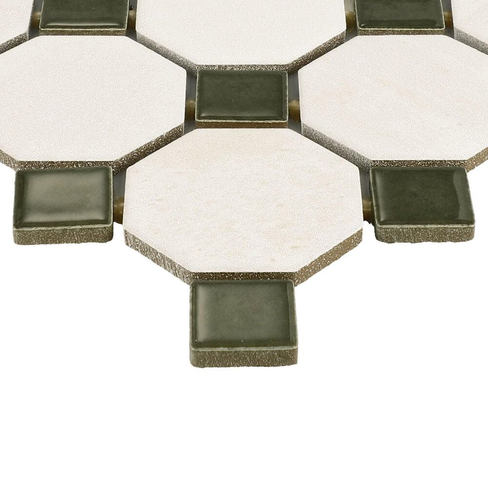 Dal-Tile Relicca Pristine Nook 12" x 12" Octagon Dot Ceramic Mosaic Sheet, , large