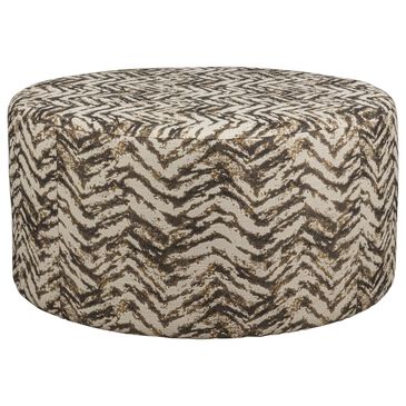 Smith Brothers Medium Round Ottoman in Brown, , large