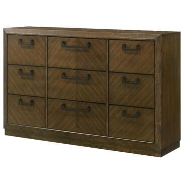 Crown Mark Lakecrest 9 Drawer Dresser Only in Brown, , large