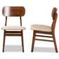 Baxton Studio Euclid Side Chair with Sand Cushion in Walnut Brown (Set of 2), , large