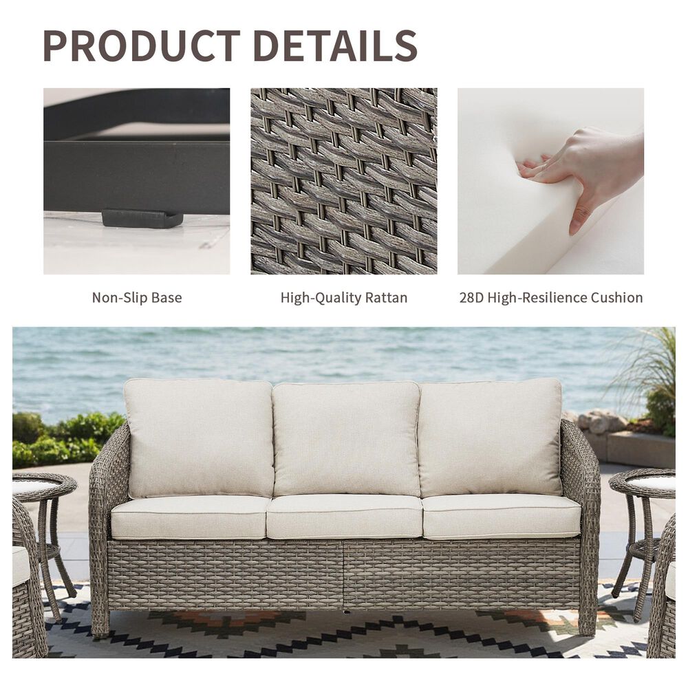 Sunwell Garden 3-Piece  Patio Conversational Set in Beige, , large