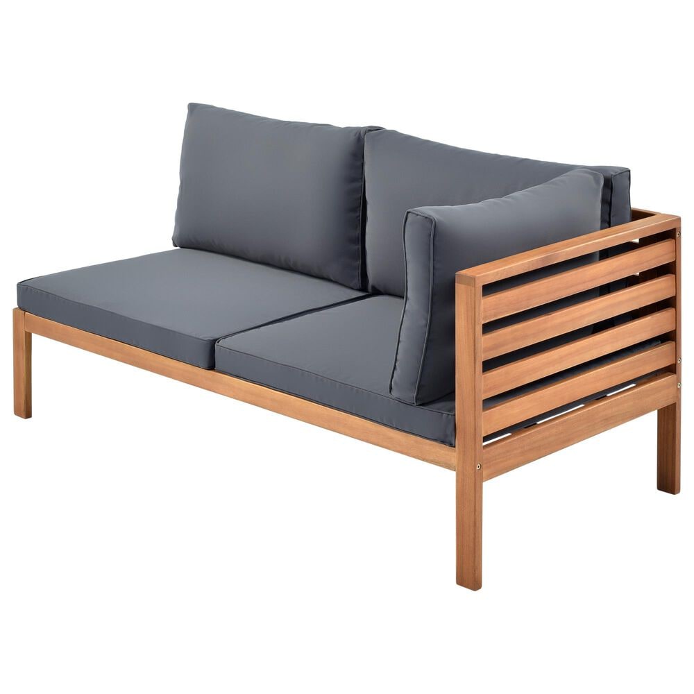 Hearth and Haven 4-Piece Outdoor Sectional Set in Gray, , large